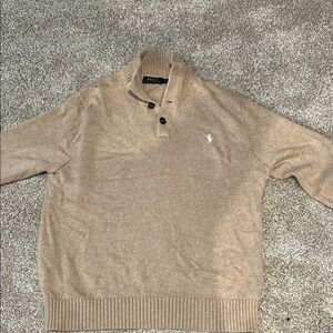 Polo by Ralph Lauren Men's Beige Zip-Up Sweater